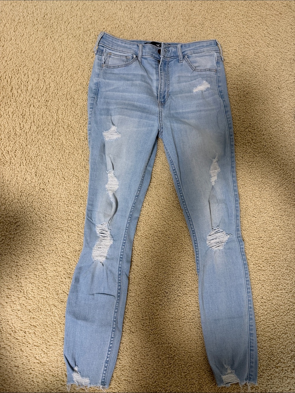 Hollister Light Wash Ripped Skinny Jeans